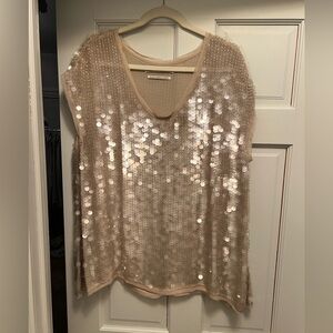All Saints Spitalfiels Sequin V-Neck Top WORN ONCE